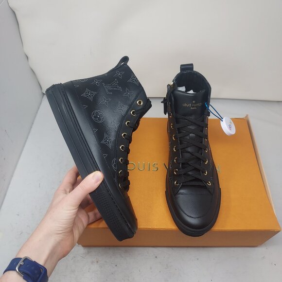Louis Vuitton Womens Black Stellar LV High Top Monogram Sneaker - Picture 1 of 11